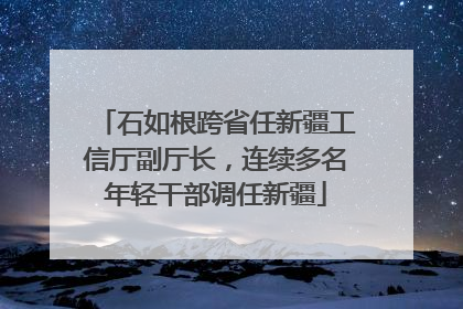 石如根跨省任新疆工信厅副厅长，连续多名年轻干部调任新疆